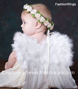 White costume feather wings 6 12mo baby tots angel fairy swan dove 