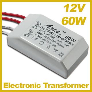 12V Low Voltage Halogen Dimmable Transformer 60W Power Supply Driver 