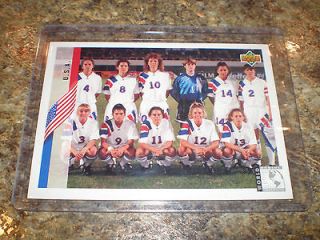  Deck World Cup USA Womens Soccer Team card Mia Hamm Overbeck Akers