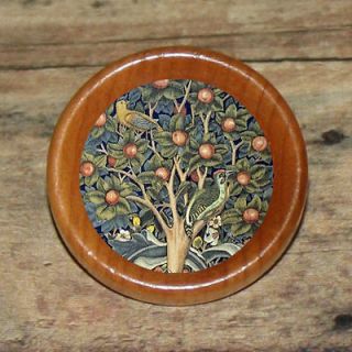 William Morris WOODPECKER Tree of Life Alter Art Tie Tack or Ring or 
