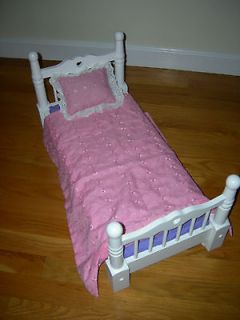 20 Long White Wood Doll Bed by Melissa & Doug, Perfect for American 