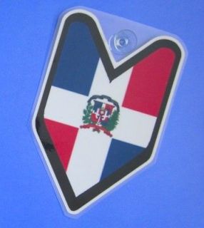 JDM Car Decal Badge Dominican Republic Flag not vinyl sticker #