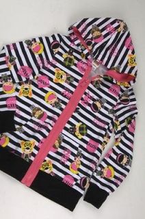 Harajuku Mini Multicolor Striped Hoodie Child Girls  3631