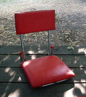 Vintage Red Folding Stadium Seat Chair Boat Fishing Bleacher picnc 
