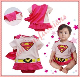 Cute Baby / Toddler Girl Super Girl Costume Pink Outfits 3 15 months