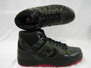 Mens Convers Weapon Wade HI black leather lace up shoe