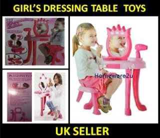 GIRLS PRINCESS DRESSING TABLE GLAMOUR MIRROR PLAY SET FUN TOY 