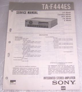 SONY TA F444ES INTEGRATED AMPLIFIER SERVICE MANUAL