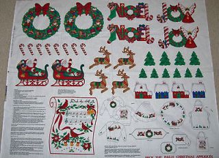   Craft Fabric Panel VIP Holiday Christmas Appliques Deck The Halls