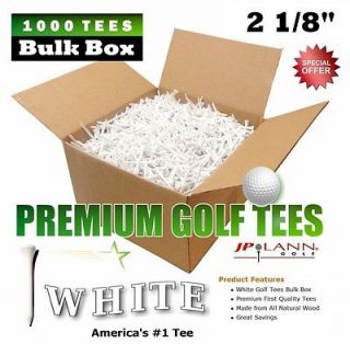 Golf Tees 1000 Piece Bulk Box (White) 2 Piece Wood / Eco 