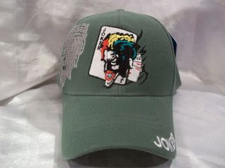 JOKER POKER CARDS BALL CAP HAT IN GRAY NEW NWT OSFM