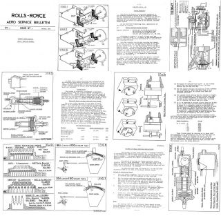 ROLLS ROYCE MERLIN, GRIFFON & EAGLE AERO ENGINES SERVICE BULLETINS 