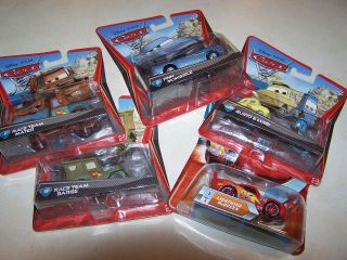   Pixar Cars Cars 2 Lightning Mater Sarge Guido Luigi Finn Diecast NIP