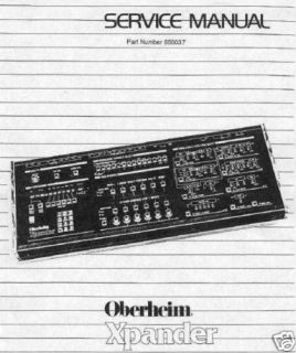 Oberheim Xpander Synthesizer Service Manual