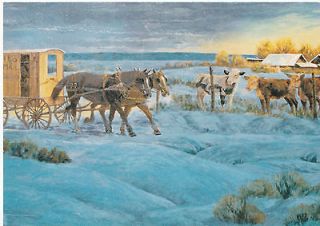  WA MAIL DELIVERY HORSE COACH   HEREFORD CATTLE   JACK FORDYCE ART