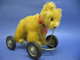 Vintage 70s Mohair Hermann Teddy Bear on Wheels
