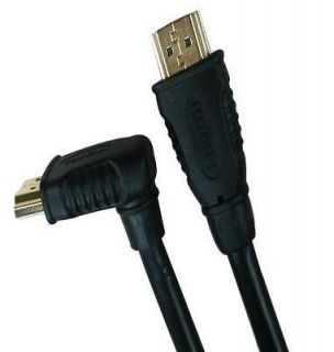   Angled Connector High Speed HDMI Cable with Ethernet   Black