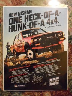 1983 Print Ad Nissan Datsun 4x4 Heck of a Pickup Truck