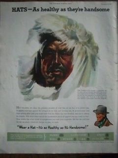 1952 Eskimo Parka Hat Rico Tomaso Art Wear a Mens Hat Color Ad