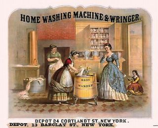 OLD HOME WASHING MACHINE AD POSTER WRINGER APPLIANCE AMERICANA DÉCOR 