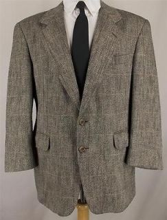 42 S Evan Picone BLACK GRAY BROWN TWEED 2 Btn sport coat jacket suit 