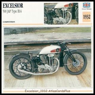 Bike Card 1932 Excelsior 500 B14, JAP Speedway powered