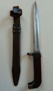 VINTAGE BULGARIAN BAYONET W/SCABBARD AND FROG, ALL IN VERY GOOD 