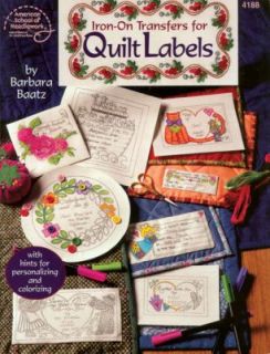 Iron on Transfers for Quilt Labels by DRG Publishing Staff 1999 