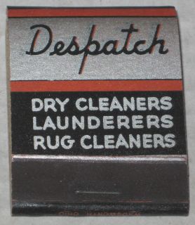Vintage 1940s Despatch Dry Cleaners and Launderers Matchbook Complete