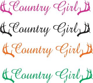 Country Girl 24 Decal with Deer Antlers *** Choose your color