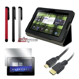   bundle for blackberry playbook leather case stylus hdmi cable