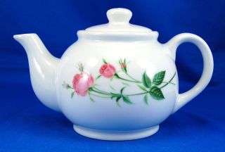 Christineholm Porcelaine ROSE Tea Pot and Lid 5 in. Pink Gold Trim 