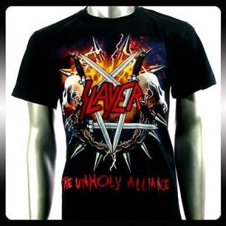 Slayer Heavy Metal Rock Punk Band Men T shirt Sz L Biker SLA20