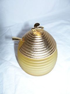 Vintage Avon Silk & Honey Bee Hive Glass Perfume Jar