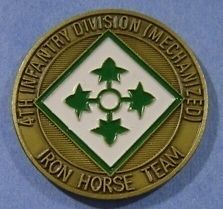 4th Infantry Division IRON HORSE TEAM SPC Johnson COIN
