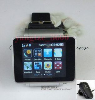 black i5 1.7 inch Touch screen unlocked quad band Java watch phone 