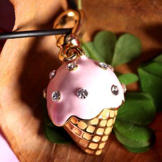 ICE CREAM SHAPE FOOD 18K GOLD PLATED GP PINK CUTE METAL CLIP ON 