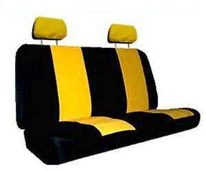 YELLOW BLACK RACING BENCH SM TRUCK SEAT COVERS SUPERIOR