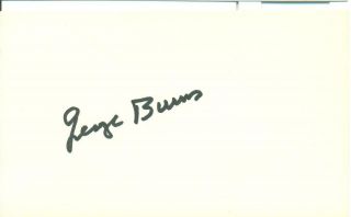 Autographed GEORGE BURNS Index Card/ Comic and Actor