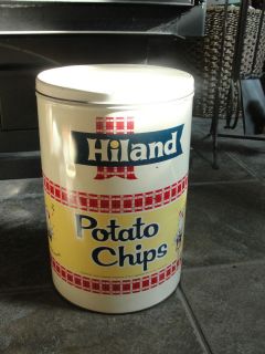 HILAND potato chip tin, advertising, Chippiest chips, old