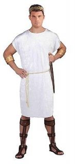 adult male white greek god costume tunic new