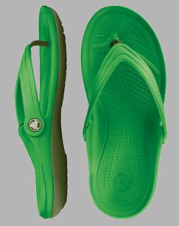Crocs Duet Flip Flops Lime Army Green Men Women All Size 4 5 6 7 8 9 