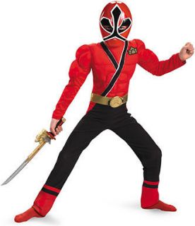 boys red ranger samurai muscle halloween costume