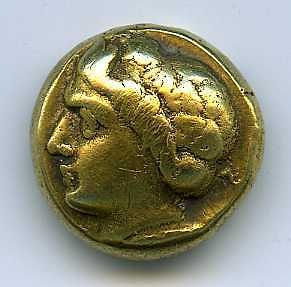 IONIA.Phocaea,480 334 B.C.,Electrum Hecte VF Head of young Pan1 with 