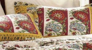 MARRAKESH Queen or King QUILT SET   MOROCCAN RED PAISLEY BOHO BOHEMIAN 
