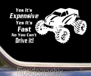 RC Car R/C Cartoon Decal Sticker Yes Its Expensive Yes Its Fast R 