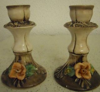 Gorgeous Vintage Capo di Monte Style Candlestick Holders Made in Italy