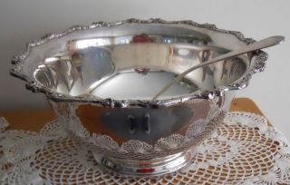 SILVER PLATED PUNCH BOWL & LADLE LARGE WILCOX INTERNATIONAL SILVER 