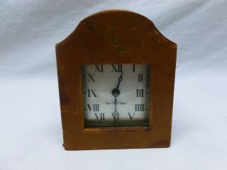   New Haven True Time Tellers Leather Wrapped Clock Repair Wind Up