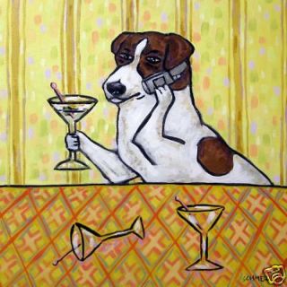 JACK RUSSELL terrier MARTINI BAR picture dog art tile